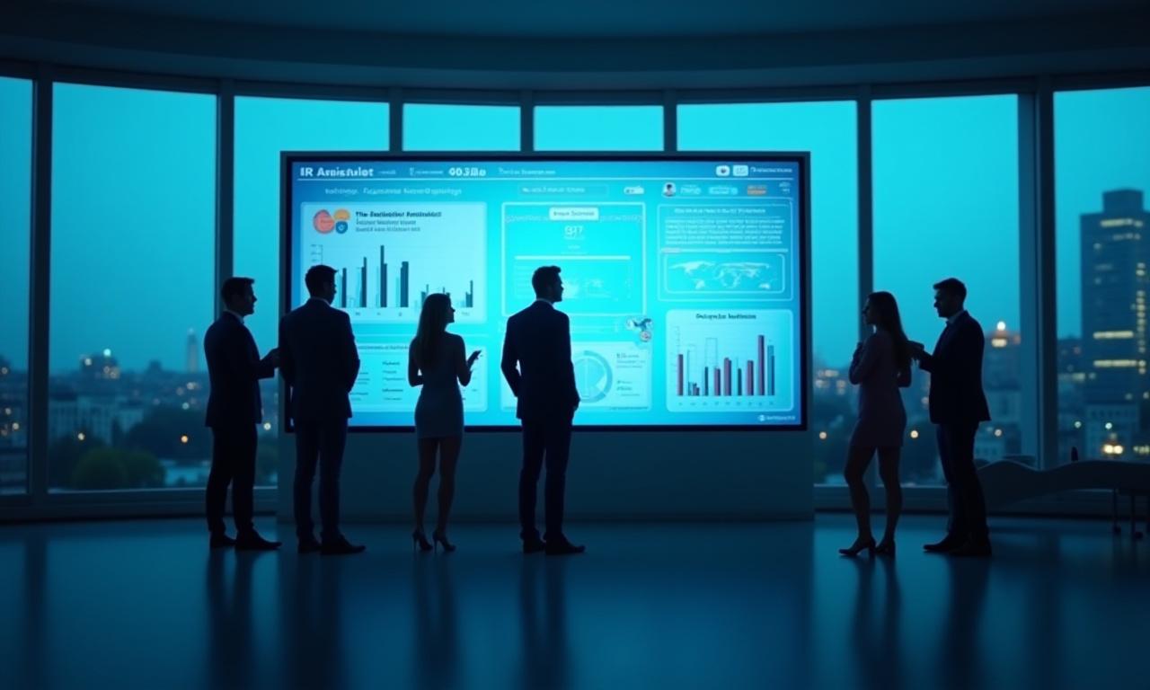 Professionelt team der analyserer HR data på en digital skærm i København