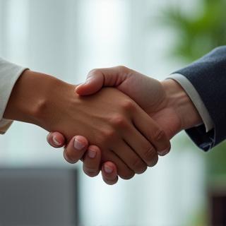 Håndtryk der symboliserer succesfuld integration